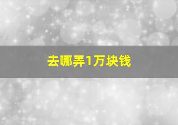 去哪弄1万块钱