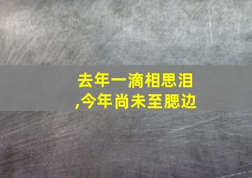 去年一滴相思泪,今年尚未至腮边