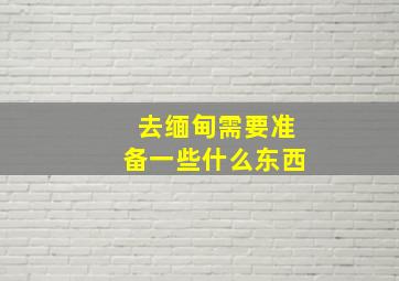 去缅甸需要准备一些什么东西