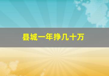 县城一年挣几十万