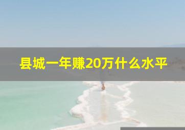 县城一年赚20万什么水平