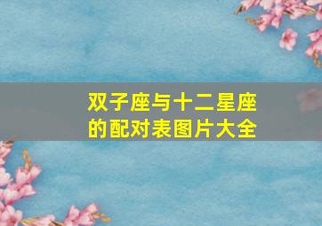 双子座与十二星座的配对表图片大全