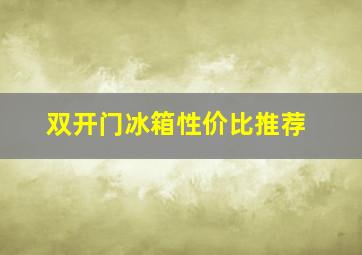 双开门冰箱性价比推荐