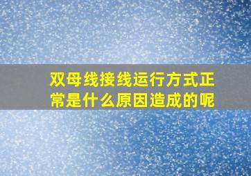 双母线接线运行方式正常是什么原因造成的呢