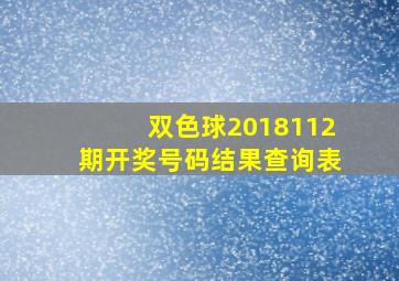 双色球2018112期开奖号码结果查询表