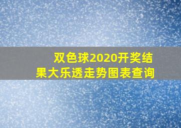 双色球2020开奖结果大乐透走势图表查询