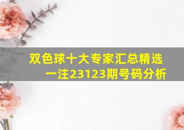 双色球十大专家汇总精选一注23123期号码分析