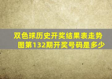 双色球历史开奖结果表走势图第132期开奖号码是多少