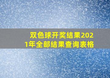 双色球开奖结果2021年全部结果查询表格