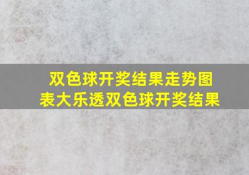 双色球开奖结果走势图表大乐透双色球开奖结果