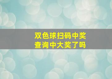 双色球扫码中奖查询中大奖了吗