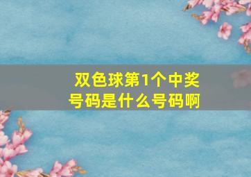 双色球第1个中奖号码是什么号码啊