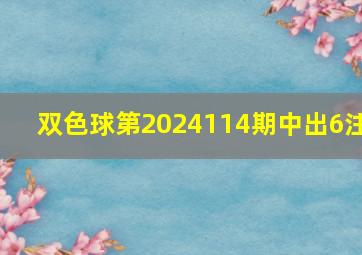 双色球第2024114期中出6注