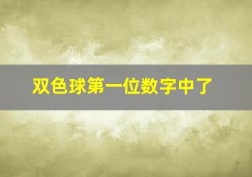 双色球第一位数字中了