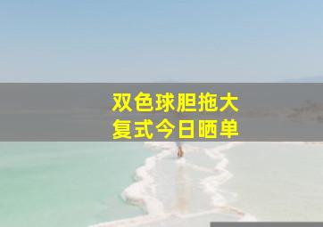 双色球胆拖大复式今日晒单