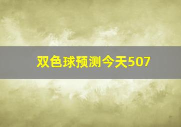 双色球预测今天507