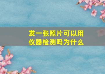 发一张照片可以用仪器检测吗为什么