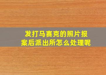 发打马赛克的照片报案后派出所怎么处理呢