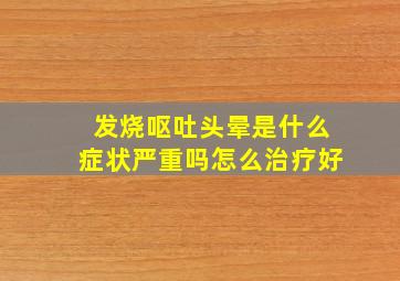 发烧呕吐头晕是什么症状严重吗怎么治疗好