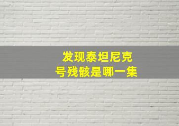 发现泰坦尼克号残骸是哪一集