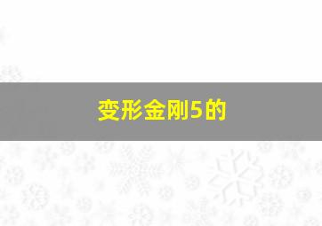 变形金刚5的