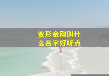 变形金刚叫什么名字好听点