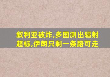 叙利亚被炸,多国测出辐射超标,伊朗只剩一条路可走