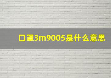 口罩3m9005是什么意思