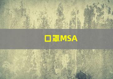 口罩MSA