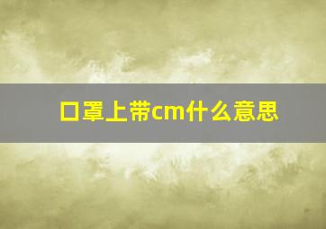 口罩上带cm什么意思