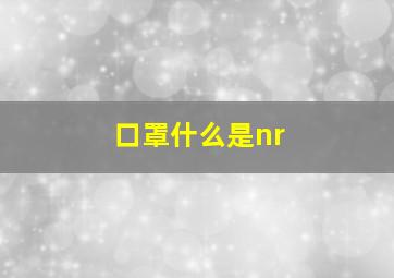 口罩什么是nr