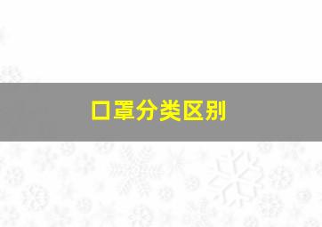 口罩分类区别