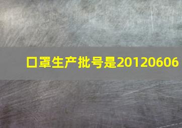 口罩生产批号是20120606