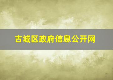 古城区政府信息公开网