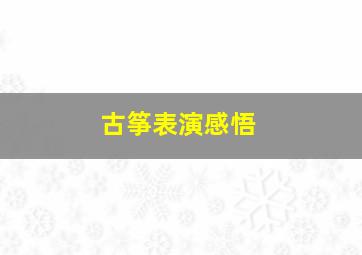 古筝表演感悟