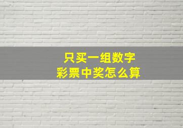 只买一组数字彩票中奖怎么算