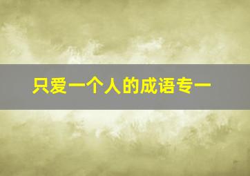 只爱一个人的成语专一