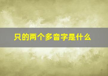 只的两个多音字是什么