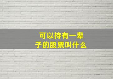 可以持有一辈子的股票叫什么