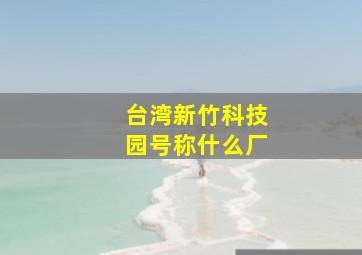 台湾新竹科技园号称什么厂