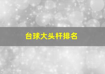 台球大头杆排名