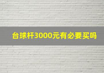 台球杆3000元有必要买吗