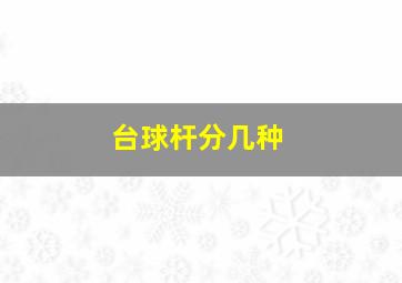 台球杆分几种