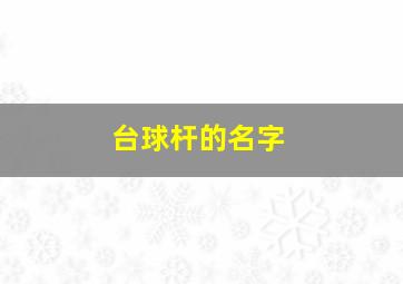 台球杆的名字