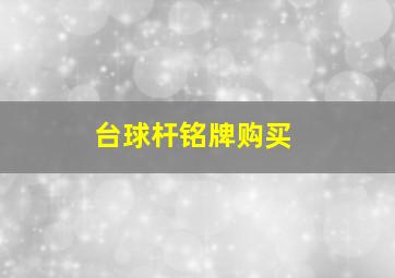 台球杆铭牌购买