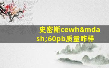 史密斯cewh—60pb质量咋样