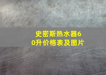 史密斯热水器60升价格表及图片