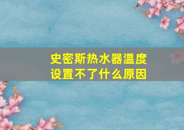 史密斯热水器温度设置不了什么原因