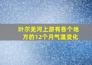 叶尔羌河上游有各个地方的12个月气温变化