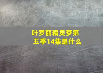 叶罗丽精灵梦第五季14集是什么